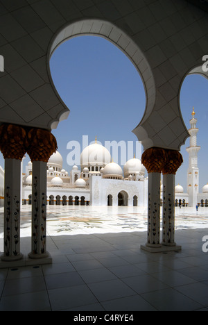 Lo sceicco Zayed moschea, Abu Dhabi, Emirati arabi uniti Foto Stock