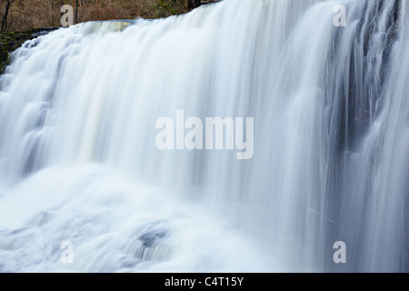 Sgwd Isaf Clun-gwyn, Fforest Fawr, Parco Nazionale di Brecon Beacons, Galles Foto Stock