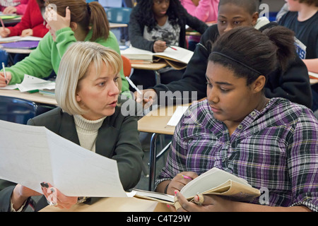 Ottavo grado Language Arts Classroom Foto Stock