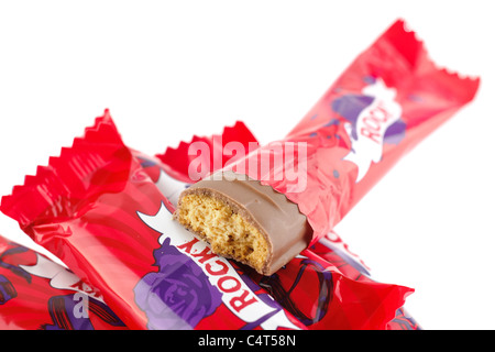 Dimezzato rocciosa biscotto di cioccolato bar Foto Stock