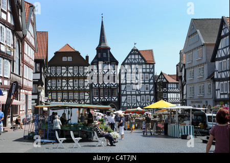 Fritzlar giorno di mercato Hesse in Germania Deutschland Foto Stock