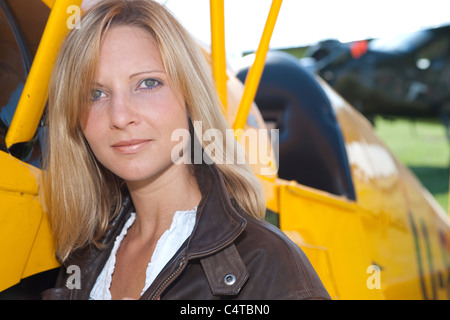 Donna pilota Foto Stock