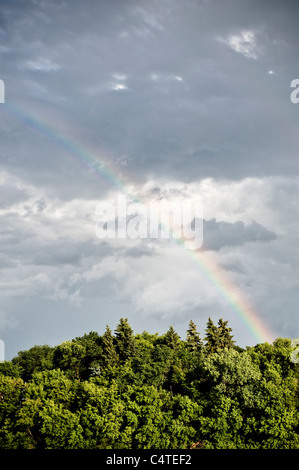 Rainbow, Otter Lake, Missinipe, Saskatchewan, Canada Foto Stock