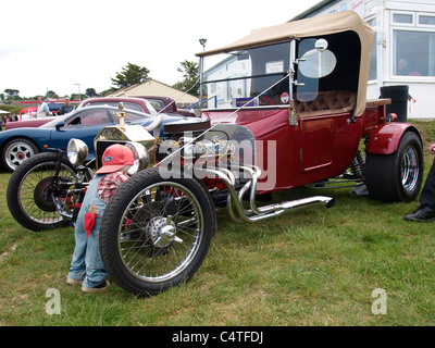 1923 Ford Modello T benna, Bude car show, Cornwall, Regno Unito Foto Stock