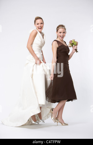 Sposa e damigella Foto Stock