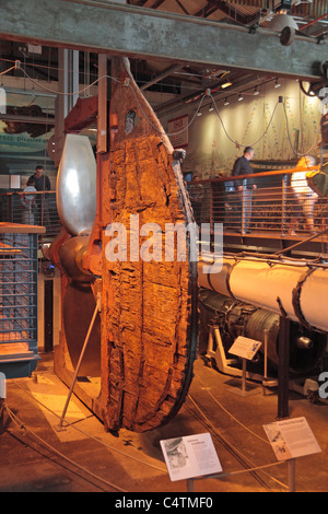 L'originale elica e timone di Brunel SS Gran Bretagna, nella Darsena Museum, Great Western Dockyard, Bristol, Regno Unito.ISO400 Foto Stock
