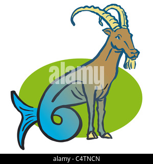 Capricorno segno zodiacale, illustrazione Foto Stock