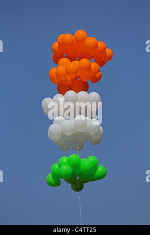 Palloncini in nazionale Tri colori dell India Foto Stock