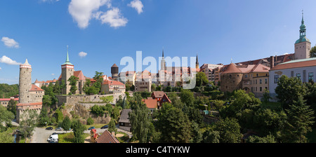 Panorama di Bautzen, Budysin, Budysyn, Budziszyn, regione di Dresda, Sassonia Orientale, Superiore Lusazia, Germania Foto Stock