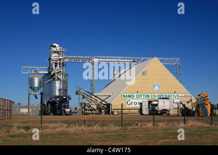 Cotone Namoi Co-Operative, a Wee DMG, western NSW, Australia Australia è leader nel settore dell'impresa di sgranatura del cotone e organizzazione di marketing Foto Stock