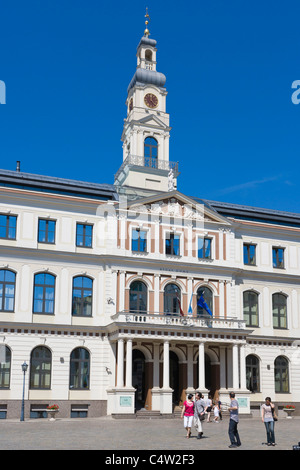 Città di Riga consiglio, Rigas Dome, la Town Hall Square, Ratslaukums, Città Vecchia, Vecriga, Riga, Lettonia Foto Stock