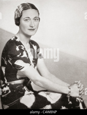 Wallis Simpson, precedentemente Wallis Spencer, più tardi la Duchessa di Windsor, 1896 - 1986. Foto Stock