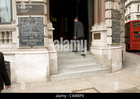 La sede centrale presso la Lloyds Bank, Threadneedle Street, City of London, Londra Foto Stock