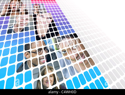 Piazze geometrico illustrazione con riflessioni e copyspace. Foto Stock