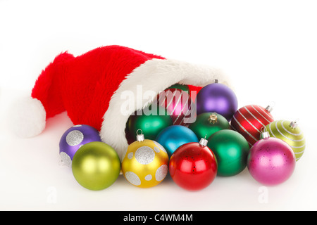 Santa Hat con Baubles Foto Stock