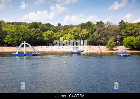 Tegeler See beach, Tegel di Berlino, Germania Foto Stock