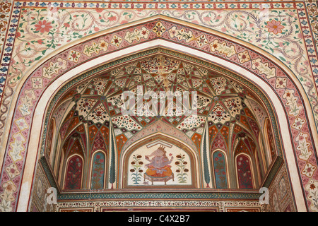 Ganesh Pol (Ganesh Gate) in Forte Amber, Jaipur, Rajasthan, India Foto Stock