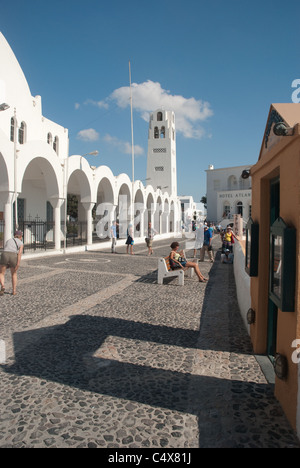 Metropolita ortodosso cattedrale Fira Santorini Foto Stock