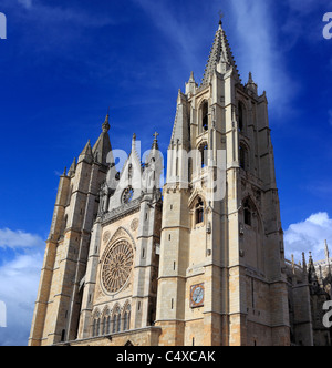 Santa Maria de Leon cattedrale, Leon Castiglia e Leon, Spagna Foto Stock