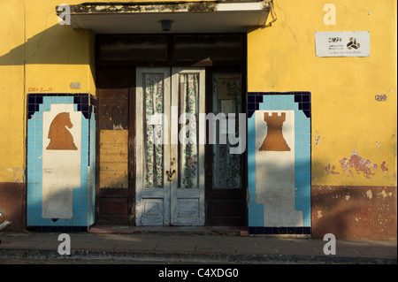 Club di scacchi, Trinidad, Cuba Foto Stock