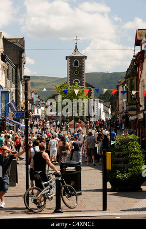 Keswick centro città Foto Stock