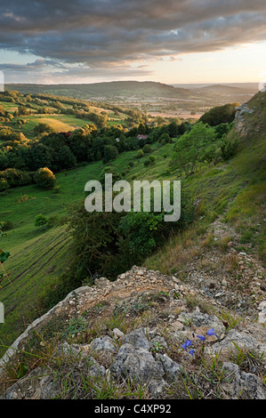 Vista in direzione di Gloucester da Crickley Hill natura locale riserva Foto Stock