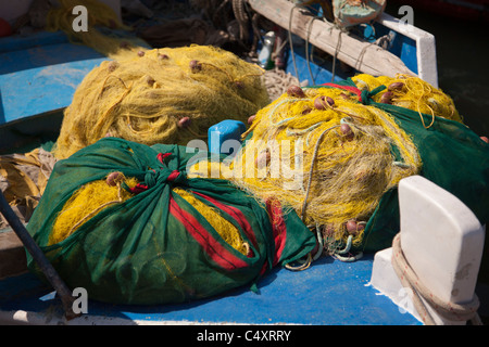 Le reti da pesca,Elounda,Creta Foto Stock