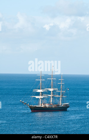 Stad Amsterdam clipper ship, Saint Vincent e Grenadine. Foto Stock