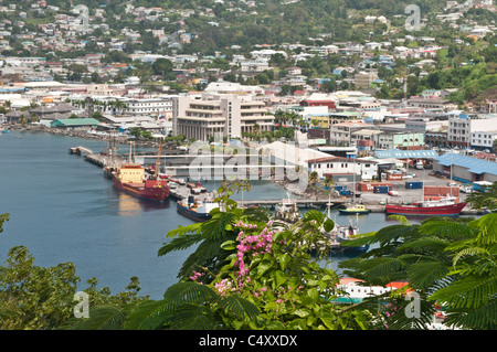 Kingstown capitale porto di St Vincent e Grenadine. Foto Stock