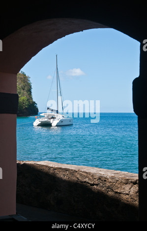 Wallilabou Bay, set di Pirati dei Caraibi film, Saint Vincent e Grenadine. Foto Stock