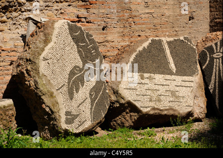 Italia, Roma, Terme di Caracalla, mosaici romani Foto Stock