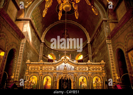 All interno della chiesa di Hagia Sophia di Salonicco, Macedonia, Grecia Foto Stock
