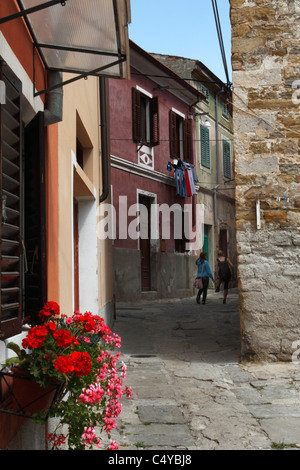 Vicoli di Izola (Isola), Slovenia Foto Stock