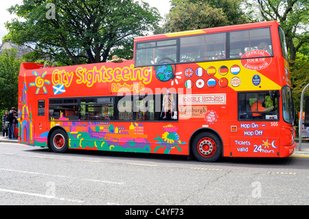 Edinburgh Double Decker Sightseeing Bus Tour Foto Stock