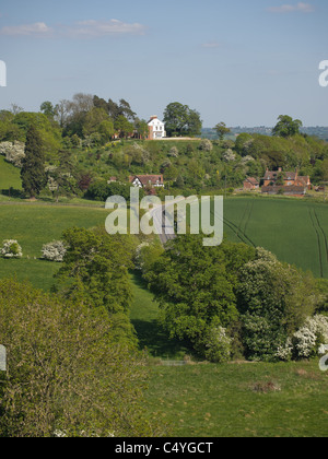 Vista dalla chiesa hanbury Worcestershire Inghilterra regno unito l'impostazione per il villaggio fittizio di ambridge nella radio seriale Foto Stock