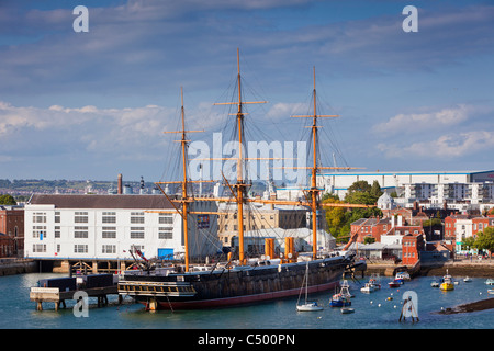 HMS Warrior nel porto di Portsmouth Inghilterra REGNO UNITO Foto Stock