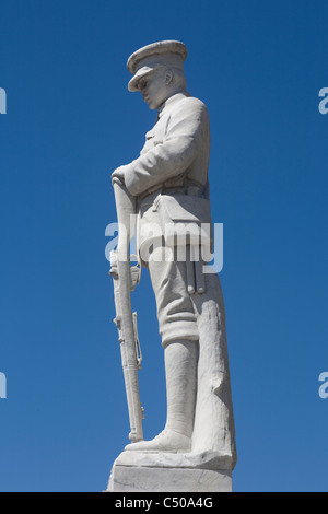 War Memorial, statua del soldato in Cowbridge, Glamorgan Foto Stock