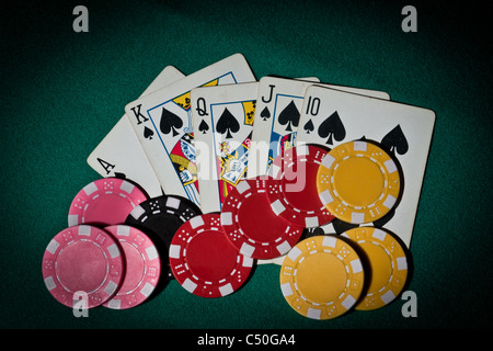 Poker Royal Flush Foto Stock