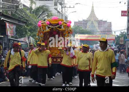 Il carnevale di Samut Sakhon santuario della città festival di Dio in Thailandia Foto Stock