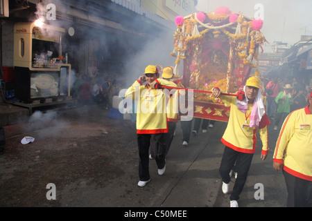 Il carnevale di Samut Sakhon santuario della città festival di Dio in Thailandia Foto Stock