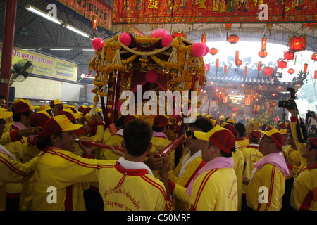 Il carnevale di Samut Sakhon santuario della città festival di Dio in Thailandia Foto Stock