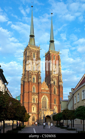 La cattedrale di Wroclaw sulla Cattedrale Isola (Ostrow Tumski), Wroclaw, Polonia Foto Stock