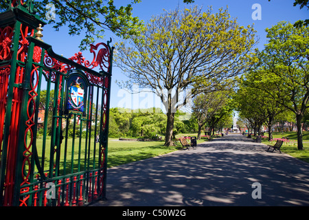 Cancelli di Ashton Park in St Annes, nel Lancashire Foto Stock