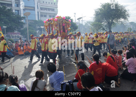 Il carnevale di Samut Sakhon santuario della città festival di Dio in Thailandia Foto Stock