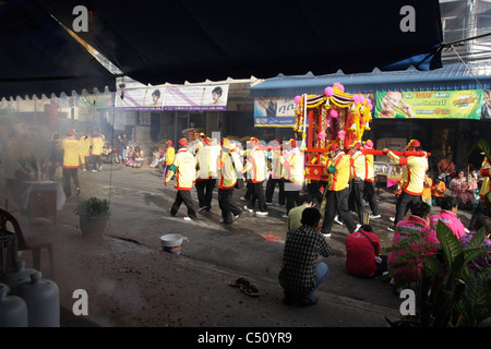 Il carnevale di Samut Sakhon santuario della città festival di Dio in Thailandia Foto Stock