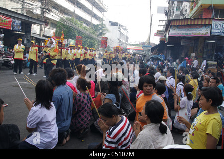 Il carnevale di Samut Sakhon santuario della città festival di Dio in Thailandia Foto Stock