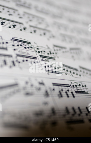 Spartito musicale, close-up Foto Stock