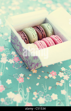Scatola di macarons Foto Stock