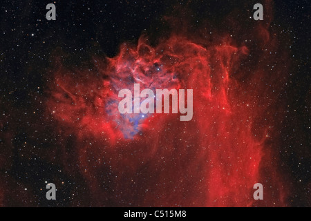 La stella fiammeggiante Nebula, noto anche come IC 405. Foto Stock