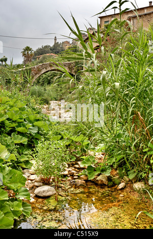 Dolcedo è un antico e pittoresco villaggio di montagna in Liguria vicino a Imperia Foto Stock